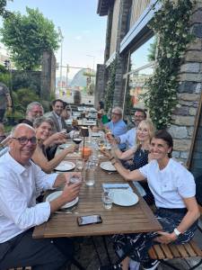 Il nuovo comitato e presidente della STRP, con fra Martino Dotta, alla Locanda della Masseria